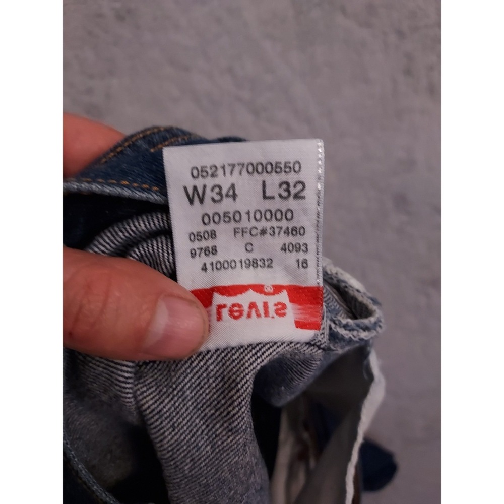 Levis 501xx Jeans Mens 34x32 Button Fly Original Fit Dark Wash Blue Denim Casual - Picture 3 of 15
